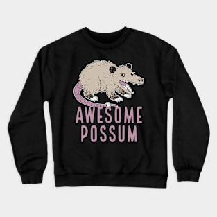 Awesome Possum Funny Design Trash Lover Crewneck Sweatshirt